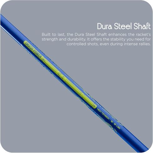 Hundred Powertek Star Badminton Racket Set of 2, Pre-Strung Racquets with Full Cover and 2 Nylon Shuttlecocks, Lightweight and Durable Badminton Set for Beginners and Recreational Play in Saudi Arabia