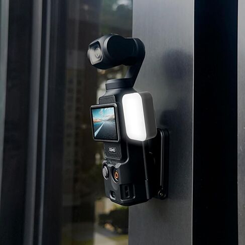 Magnetic LED Selfie Light Compatible for DJI Osmo Pocket 3, Magnetic Mini Fill Light with Cold Shoe Mount Adapter, 3 Color Temperatures, Brightness Adjustable, Rechargeable in Saudi Arabia