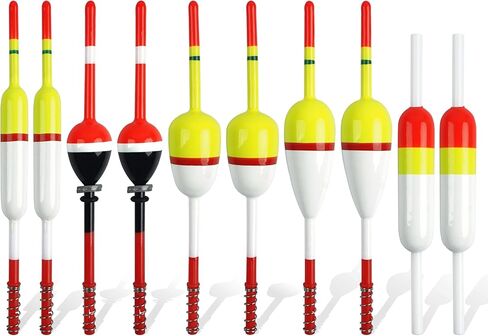 SILANON Slip Bobbers Fishing Bobbers Floats Assortment Spring Bobbers Oval Stick Wood Slip Floats for Crappie Catfish Trout Panfish Walleye Fishing 10pcs in Saudi Arabia