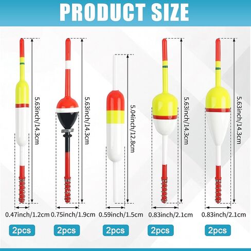 SILANON Slip Bobbers Fishing Bobbers Floats Assortment Spring Bobbers Oval Stick Wood Slip Floats for Crappie Catfish Trout Panfish Walleye Fishing 10pcs in Saudi Arabia