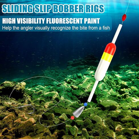 SILANON Slip Bobbers Fishing Bobbers Floats Assortment Spring Bobbers Oval Stick Wood Slip Floats for Crappie Catfish Trout Panfish Walleye Fishing 10pcs in Saudi Arabia