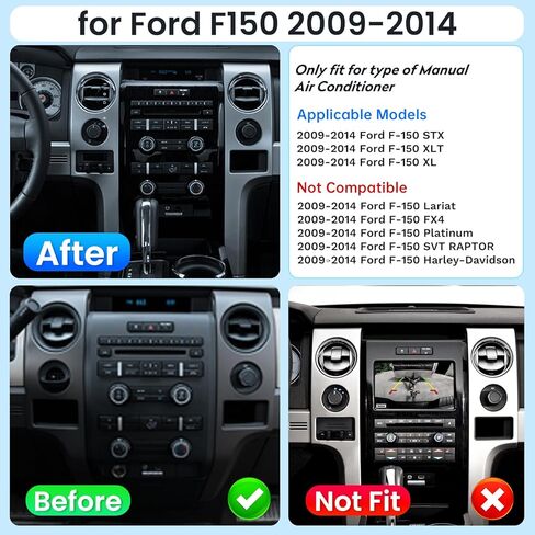 [8Core 4G+64G] راديو سيارة Ford F150 2009-2014: 9 بوصة 1280 * 800 HD شاشة لمس ستيريو مع Carplay لاسلكي Android Auto 5G WiFi GPS بلوتوث FM AM 36EQ DSP SWC 1080P كاميرا احتياطية in Saudi Arabia