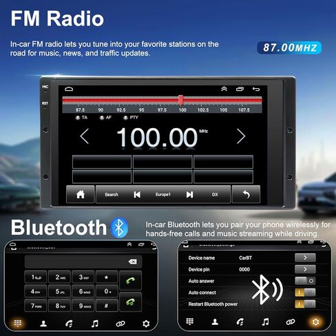 ترقية راديو لسيارة Ford F150 1999-2003، F250/F350 1998-2004، Expedition 1999-2002، Explorer 1998-2001، شاشة لمس 6.8 بوصة سيارة ستيريو لاسلكية Carplay Android Auto Bluetooth كاميرا احتياطية WiFi FM GPS in Kuwait