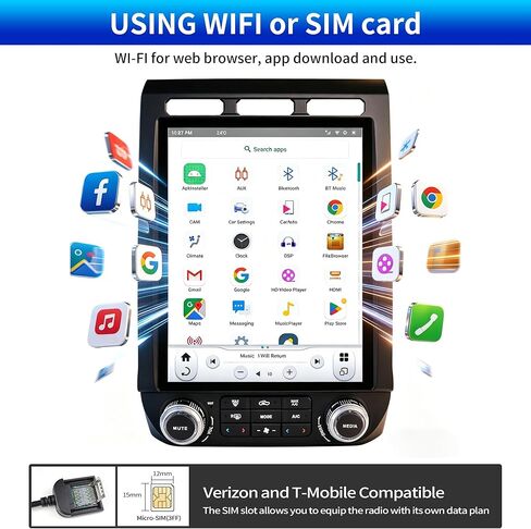 راديو سيارة Linkswell GEN6 لسيارة Ford F150 2015-2020، F250/F350/F450 2017-2022 Android T-Style Car Stereo ترقية 12.1 بوصة وحدة رأس تعمل باللمس مع CarPlay Android Auto Bluetooth in Saudi Arabia