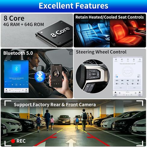 راديو سيارة Linkswell GEN6 لسيارة Ford F150 2015-2020، F250/F350/F450 2017-2022 Android T-Style Car Stereo ترقية 12.1 بوصة وحدة رأس تعمل باللمس مع CarPlay Android Auto Bluetooth in Saudi Arabia