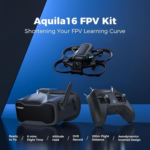 مجموعة BETAFPV ELRS V3 Aquila16 FPV مع نظارات إرسال LiteRadio 2 SE VR03 مع وظيفة تسجيل DVR، 3 أوضاع طيران، جهاز محاكاة مدعوم للمبتدئين FPV للطيران في الداخل والخارج in Kuwait
