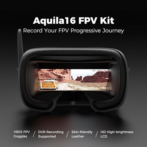 مجموعة BETAFPV ELRS V3 Aquila16 FPV مع نظارات إرسال LiteRadio 2 SE VR03 مع وظيفة تسجيل DVR، 3 أوضاع طيران، جهاز محاكاة مدعوم للمبتدئين FPV للطيران في الداخل والخارج in Kuwait