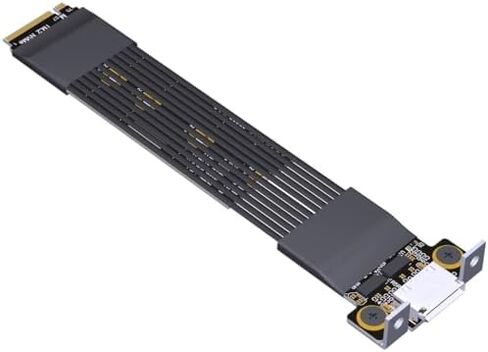 JMT ADT-K49SQ M.2 NVMe to OcuLink SFF-8611/8612 External Cable PCIe 5.0 x4 Adapter 128Gbps with Chip for Graphics Card (K49SQ-BK 5.0,15CM) in Saudi Arabia