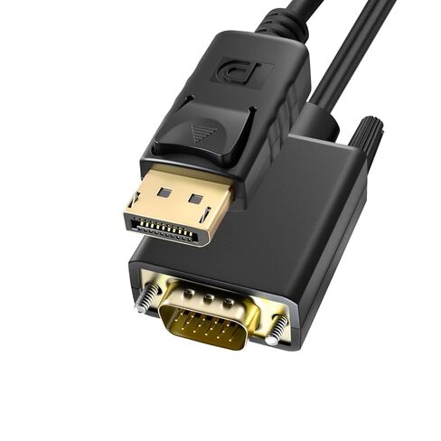Danfetsoy Displayport to VGA Cable 6FT, Displayport to VGA Adapter Male to Male Cord Gold-Plated HD Video 1080P DP Converter for PC Monitor to Projector HDTV (Not Bidirectional) in Saudi Arabia