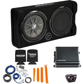 Kicker 47TRTP122 12-Inch Thin Down Firing Subwoofer and Passive Radiator Enclosure, Kicker CX800 Amplifier and Wire kit in Saudi Arabia