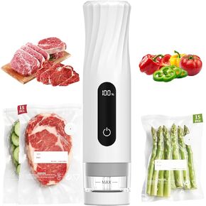 Compact Vacuum Sealer for Food, Handheld Vacuum Sealer Machine with 30 Reusable Bags, Portable Vacuum Sealer for Travel, Wireless and Efficient Seal Food Saver Vacuum Sealer in Saudi Arabia
