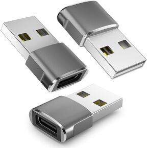 محول USB إلى USB C مكون من 3 قطع، محول من النوع C إلى USB، محول كابل شاحن USB-C أنثى إلى USB-A ذكر متوافق مع أجهزة MacBook، والكمبيوتر المحمول، والكمبيوتر اللوحي، وAirpod، وGalaxy، والهاتف الخلوي، والسيارة، وXbox in Kuwait