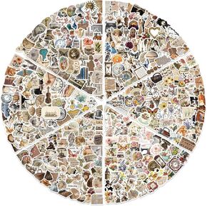 600 قطعة من الملصقات العتيقة، ملصق جمالي لسجل القصاصات للبالغين، ملصقات Cottagecore لمجلة الرصاص، مخطط يومي، زجاجات مياه، الحرف اليدوية، لوازم سجل القصاصات in Kuwait