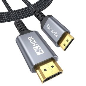 Mini HDMI to HDMI Cable 6FT, High Speed HDMI to Mini HDMI Cable for Portable Monitor 4K@60Hz HDMI Mini 2.0 Cord 2K,1080P, HDR Compatible with Camera, Camcorder, Laptop, HDTV, Graphics in Kuwait