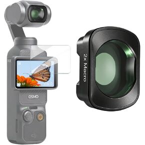 عدسة ماكرو مغناطيسية عالية الدقة لـ DJI Osmo Pocket 3 Pocket 4، زجاج بصري مطلي متعدد الطبقات، مع صندوق محمول وواقي شاشة in Kuwait