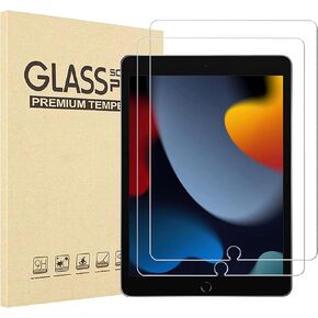 عبوتان - طبقة من الزجاج المقسى لجهاز iPad مقاس 10.2 بوصة (موديل 2021/2020/2019، الجيل التاسع/الثامن/السابع)، واقي شاشة، تدوين الملاحظات بشكل جيد. in Kuwait