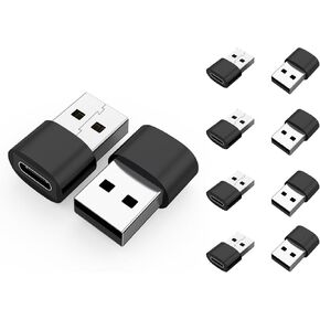 محول USB C أنثى إلى USB A ذكر (10 حزم)، محول من النوع C إلى USB A للشاحن، بنك الطاقة، الكمبيوتر المحمول، متوافق مع iPhone 16/15، Samsung Galaxy S24/S23، iPad Pro، Google Pixel - ذهبي in Kuwait