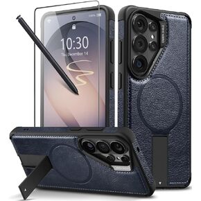 حافظة جلدية مغناطيسية قوية لهاتف Samsung Galaxy S26 Ultra، [متوافقة مع MagSafe]، مسند قابل للتعديل، غطاء واقٍ مقاوم للصدمات لهاتف Samsung S26 Ultra (بني) in Kuwait