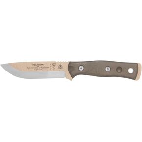 Tops Knives Fieldcraft من Brothers of Bushcraft شفرة ثابتة كاملة - لمسة نهائية من طلاء ذئب البراري - غمد ذئب تان كيديكس مع فولاذ زنبركي دوار (مقبض ميكارتا من القماش الأخضر) in Kuwait