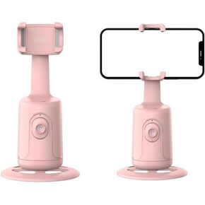 Auto Face Tracking Phone Holder, Auto Tracking Tripod 360° Rotating Cell Phone Mount, Face and Body Tracking Phone Stand, No App Required, Gesture Control and Remote, Rechargeable Battery.（Pink） in Saudi Arabia