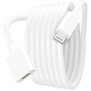 كابل تمديد Lightning لجهاز iPhone iPad، [معتمد من MFi] كابل تمديد iPhone بطول 6.6FT لمزامنة الفيديو والصوت موصل ذكر إلى أنثى، يدعم الشحن + الصوت + الفيديو + نقل البيانات in Kuwait