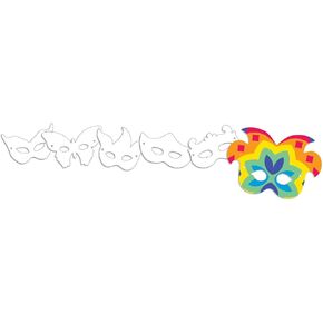Creativity Street Die Cut Mardi Gras Paper Masks, Assorted Designs, 24 Pack (AC4651) , White in Saudi Arabia