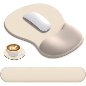 AKIT Ergonomic Mouse Pad and Keyboard Wrist Rest Set, Gel Memory Foam Wrist Rest with Non-Slip Base, 3-in-1 Mousepad Set for Pain Relief, Desk Accessories for Gaming, Home, Office(Pink) in Saudi Arabia