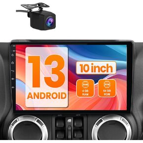 AWESAFE 4Core 64GB Car Radio Stereo with Backup Camera Android Auto CarPlay for Jeep Wrangler JK 2007-2018 Dodge Ram 1500 2500 2009-2012 in Kuwait
