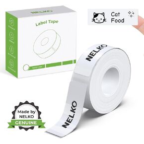 Nelko Genuine P21 Label Maker Tape, Adapted Label Print Paper, 14x75mm (0.55"x2.95"), Standard Laminated Labeling Replacement, Multipurpose of P21 Label Maker, 180 Tapes/Roll, 1 Roll, White in Kuwait