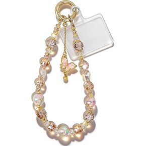 Beaded Wristband With Crystal Bow Pendant - Cute Phone, Keychain, And Camera Wristband, Versatile Decoration For Phone Cases And Bags in Kuwait