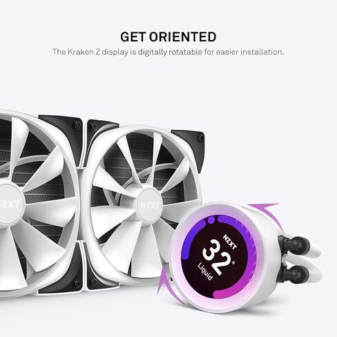 NZXT Kraken Z53 RGB 240mm - RL-KRZ53-R1 - مبرد سائل لوحدة المعالجة المركزية AIO RGB - شاشة LCD قابلة للتخصيص - مضخة محسنة - مدعومة بواسطة CAM V4 - موصل RGB - مراوح الرادياتير AER RGB 2 120 مم (2 متضمنة) in Saudi Arabia