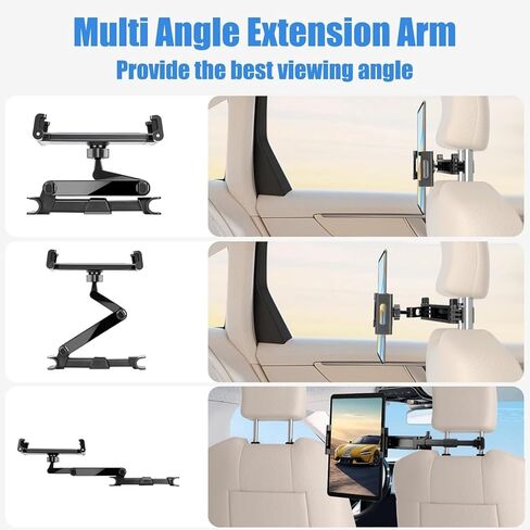 for iPad Holder Car Road Trip Travel Essentials Activities for Toddler Kids Gifts, Car Accessories for Women Interior Men Truck 3in1 Tablet Holder Back Seat Car Camping Headrest Organizer in Saudi Arabia