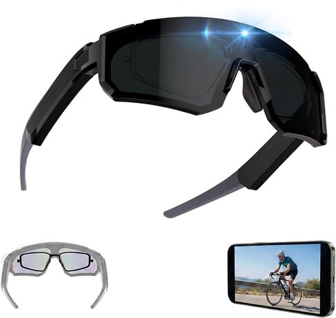 AI Smart Glasses with Camera – 1200P HD POV Recording Glasses, ChatGPT Voice Assistant, Bluetooth 5.4 Sunglasses with Open-Ear Audio for Cycling Hiking Outdoor Sports(Jet Black) in Saudi Arabia