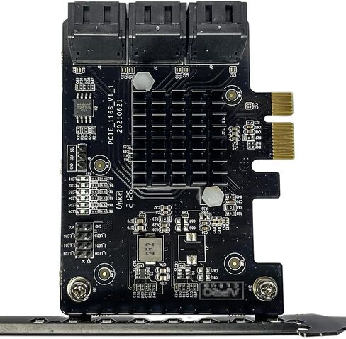 محول PCIE إلى SATA، بطاقة توسيع التخزين ذات 6 منافذ ASM1166، PCIe 3.0 x1 لأجهزة الكمبيوتر المكتبية والخادم المنزلي ومكتبة الوسائط وترقية النسخ الاحتياطي، تتضمن 6 كابلات SATA in Kuwait