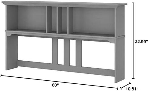 Unknown1 Cod Gray Hutch للمكتب على شكل حرف L - مقاس 60.00 بوصة طولًا × 10.51 بوصة عرضًا و32.99 بوصة ارتفاعًا MDF ذو تشطيب معدني in Kuwait