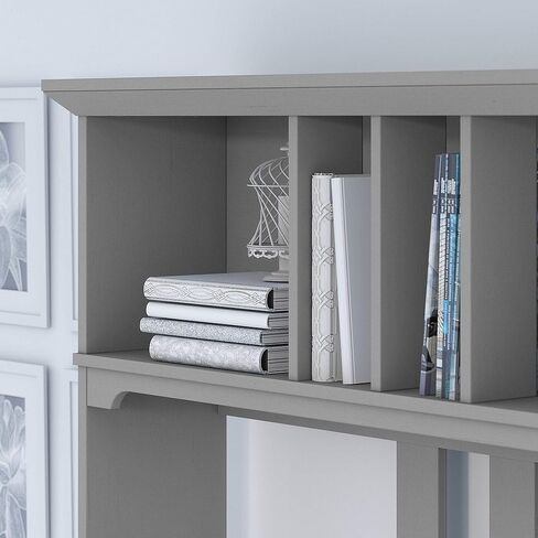 Unknown1 Cod Gray Hutch للمكتب على شكل حرف L - مقاس 60.00 بوصة طولًا × 10.51 بوصة عرضًا و32.99 بوصة ارتفاعًا MDF ذو تشطيب معدني in Kuwait