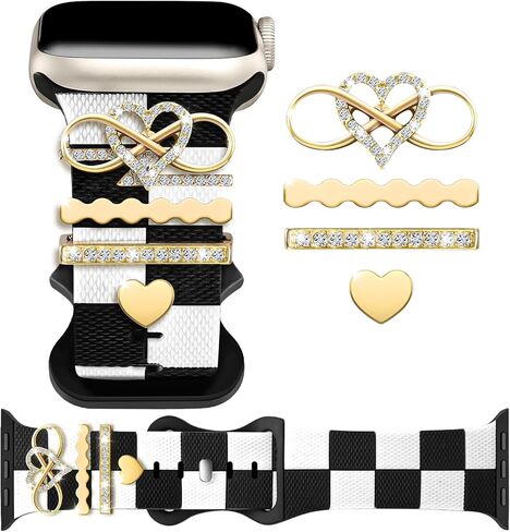 حزام السيليكون لفرقة Apple Watch 38mm 40mm 41mm 42mm 44mm 45mm 46mm 49 مم مع سحر Bling Bee ، سوار Sport Soft for Iwatch Bands Series 10 9 8 7 6 5 4 3 SE in Kuwait