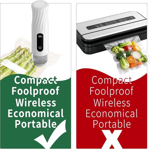 Compact Vacuum Sealer for Food, Handheld Vacuum Sealer Machine with 30 Reusable Bags, Portable Vacuum Sealer for Travel, Wireless and Efficient Seal Food Saver Vacuum Sealer in Saudi Arabia