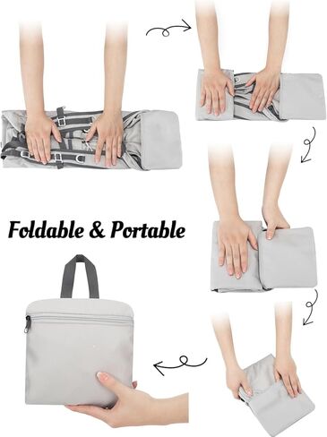 35L Foldable Bag for Climbing Rope- Lightweight Multiple Compartments and Reflective Strips for Travel, Camping, Hiking 20.1" L×11.8" W×7.9" H, Black&White in Saudi Arabia