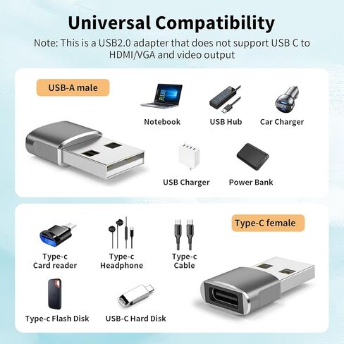 محول USB إلى USB C مكون من 3 قطع، محول من النوع C إلى USB، محول كابل شاحن USB-C أنثى إلى USB-A ذكر متوافق مع أجهزة MacBook، والكمبيوتر المحمول، والكمبيوتر اللوحي، وAirpod، وGalaxy، والهاتف الخلوي، والسيارة، وXbox in Saudi Arabia