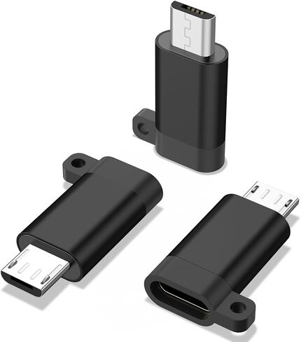 3 عبوات من محول USB C إلى Micro USB، محول USB من النوع C أنثى إلى Micro USB Male لمزامنة البيانات متوافق مع أجهزة Samsung Galaxy S7 S6 J7 Note 5 وKindle وPS4 وNexus 5 6 وأجهزة Micro USB (فضي) in Saudi Arabia
