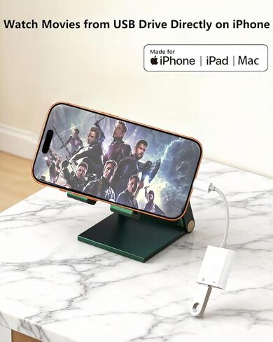محول Apple USB-C إلى USB مع منفذ شحن 100 وات لأجهزة iPhone 15 16 17 MacBook Pro Air iMac iPad mini Pro، كاميرا دعم كابل USB OTG معتمد من MFi، محرك فلاش USB، محرك أقراص SSD، لوحة مفاتيح MIDI in Kuwait