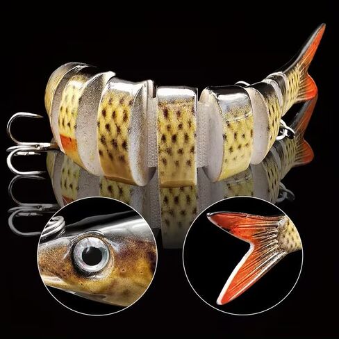 1Pc Fishing Lures Multi Jointed Swimbait Crankbait Slow Sinking Bionic Artificial Bait Freshwater Saltwater Trout Bass Fishing Accessories in Saudi Arabia