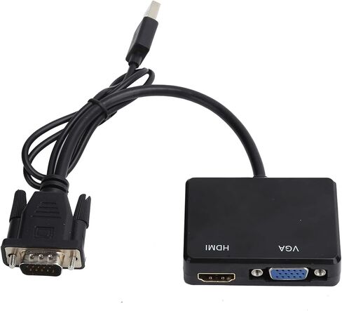 محول VGA إلى HDMI VGA من سانبيل، مقسم 1 في مخرج HDMI 2، يدعم ستيريو تناظري 2.1 (أسود) in Saudi Arabia