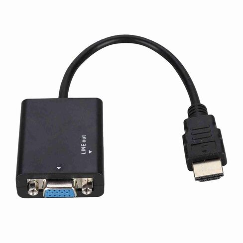 كابل محول HDMI إلى VGA بدقة 1080 بكسل مع طاقة USB وصوت 3.5 مم - حل فيديو عالي الدقة محمول للفصول الدراسية والمؤتمرات وشاشات العرض المنزلية in Saudi Arabia