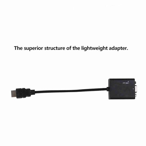 كابل محول HDMI إلى VGA بدقة 1080 بكسل مع طاقة USB وصوت 3.5 مم - حل فيديو عالي الدقة محمول للفصول الدراسية والمؤتمرات وشاشات العرض المنزلية in Saudi Arabia