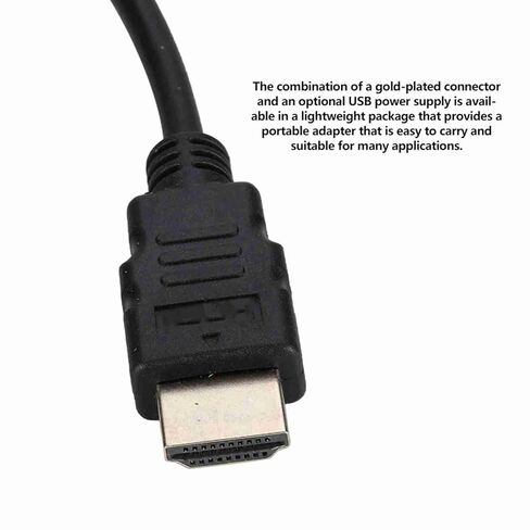 كابل محول HDMI إلى VGA بدقة 1080 بكسل مع طاقة USB وصوت 3.5 مم - حل فيديو عالي الدقة محمول للفصول الدراسية والمؤتمرات وشاشات العرض المنزلية in Saudi Arabia