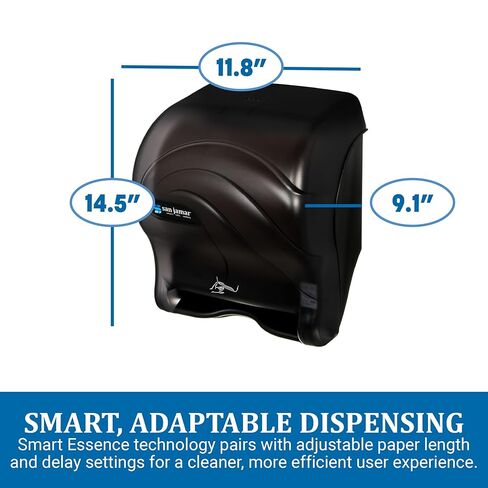 موزع المناشف الورقية San Jamar Oceans Smart Essence يناسب الأحجام الأساسية العالمية للحمام، بلاستيك، 10 × 14.75 × 12.50 بوصة، لؤلؤة سوداء in Kuwait