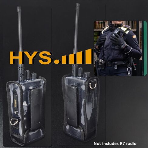 HYS Durability R7 Radio Transparent PVC Carry Case with Adjustable Shoulder Harness W/Padded Non-Slip, for use with Motorola R7 Series Radios in Saudi Arabia