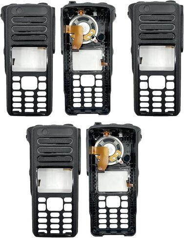 حافظة أمامية مكونة من 5 قطع مع مكبر صوت لجهاز Motorola XPR7550e XPR7580e DGP8550e DGP8050e - استبدال كامل للغطاء الأمامي للوحة المفاتيح، أسود in Kuwait